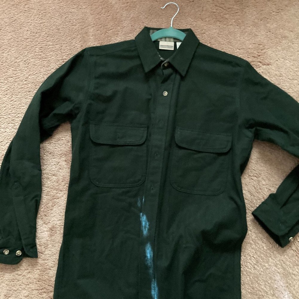 Field & Stream 100% Cotton Flannel Size M Shirt Dark Hunter Green